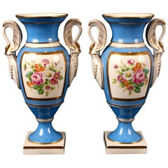 Vintage Pair of Sevres Style Porcelain Vases