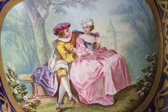 Pair of Sevres Type Ormolu Mounted Pictorial Cache-Pots, 19th Century