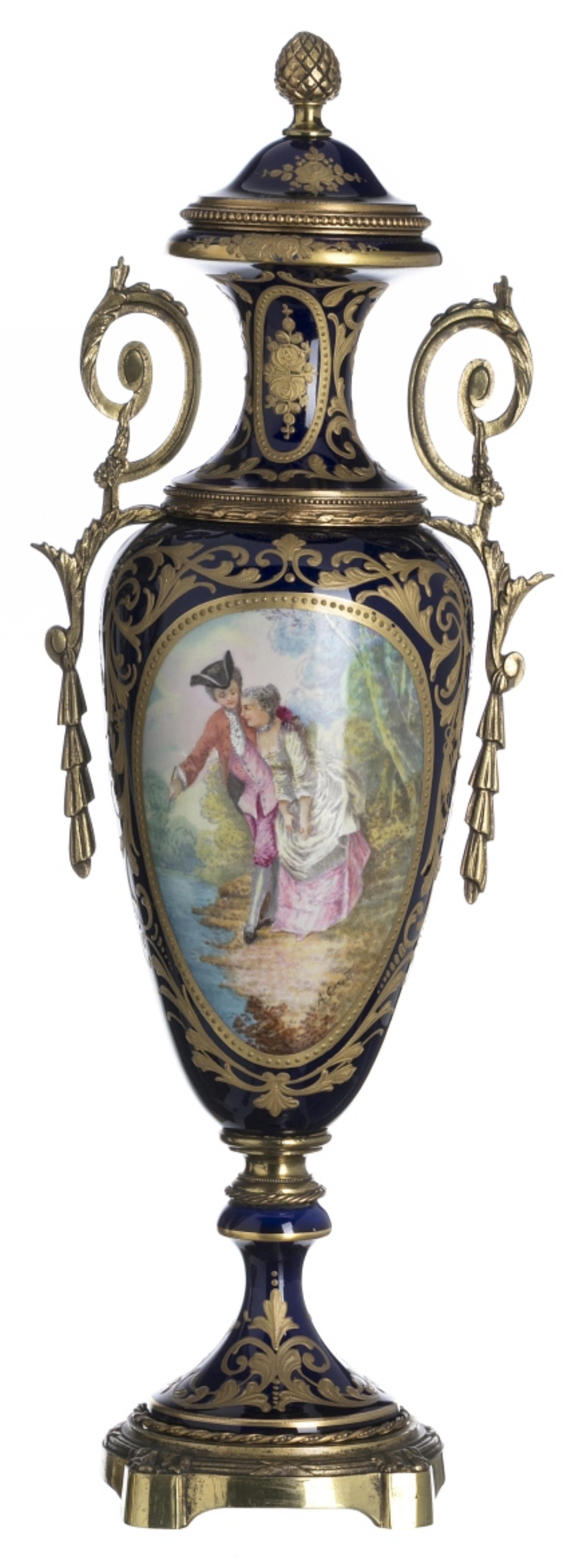 French Pair of Sévres Vases Napoleon III, 19th Century For Sale