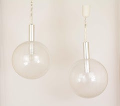 Pair of Sfera Glass Pendants by Afra & Tobia Scarpa for Flos