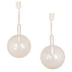 Pair of Sfera Glass Pendants by Afra & Tobia Scarpa for Flos