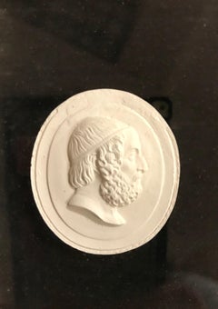 Pair of Shadowbox Framed 6 Plaster Intaglios