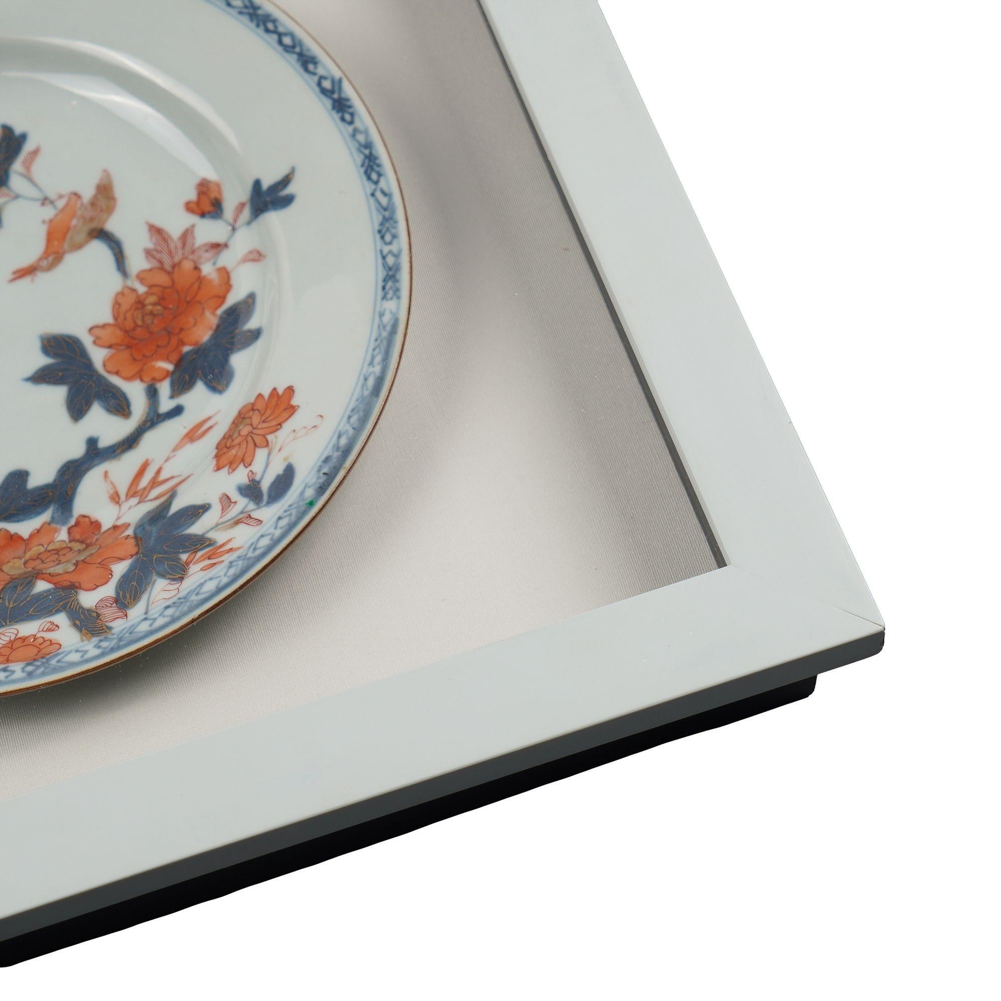 18th Century Pair of shadowboxed Chinese Imari plates, c. 1740-60 For Sale