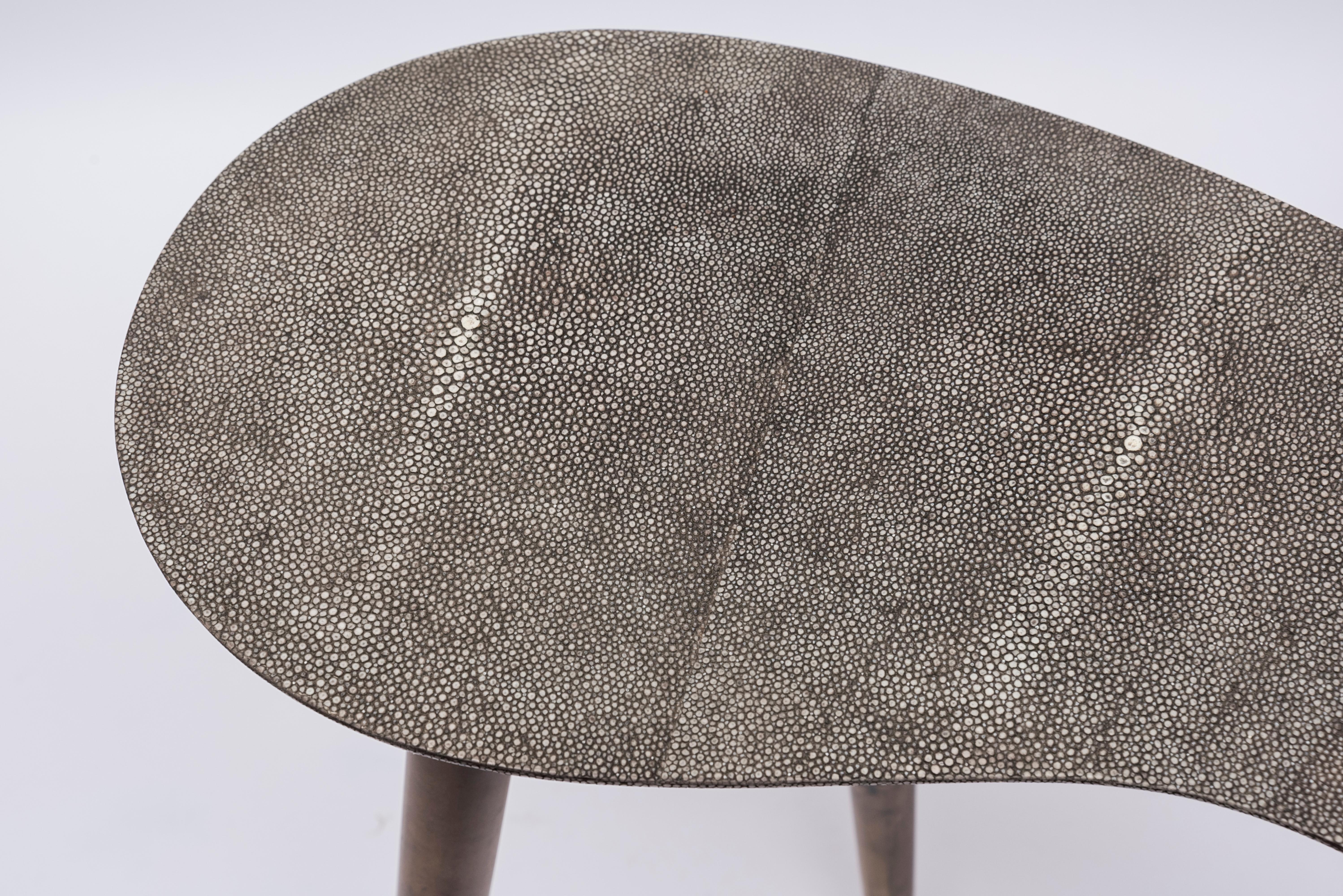 Pair of Shagreen and Goatskin Nesting or Side Tables In Fair Condition In Bois-Colombes, FR