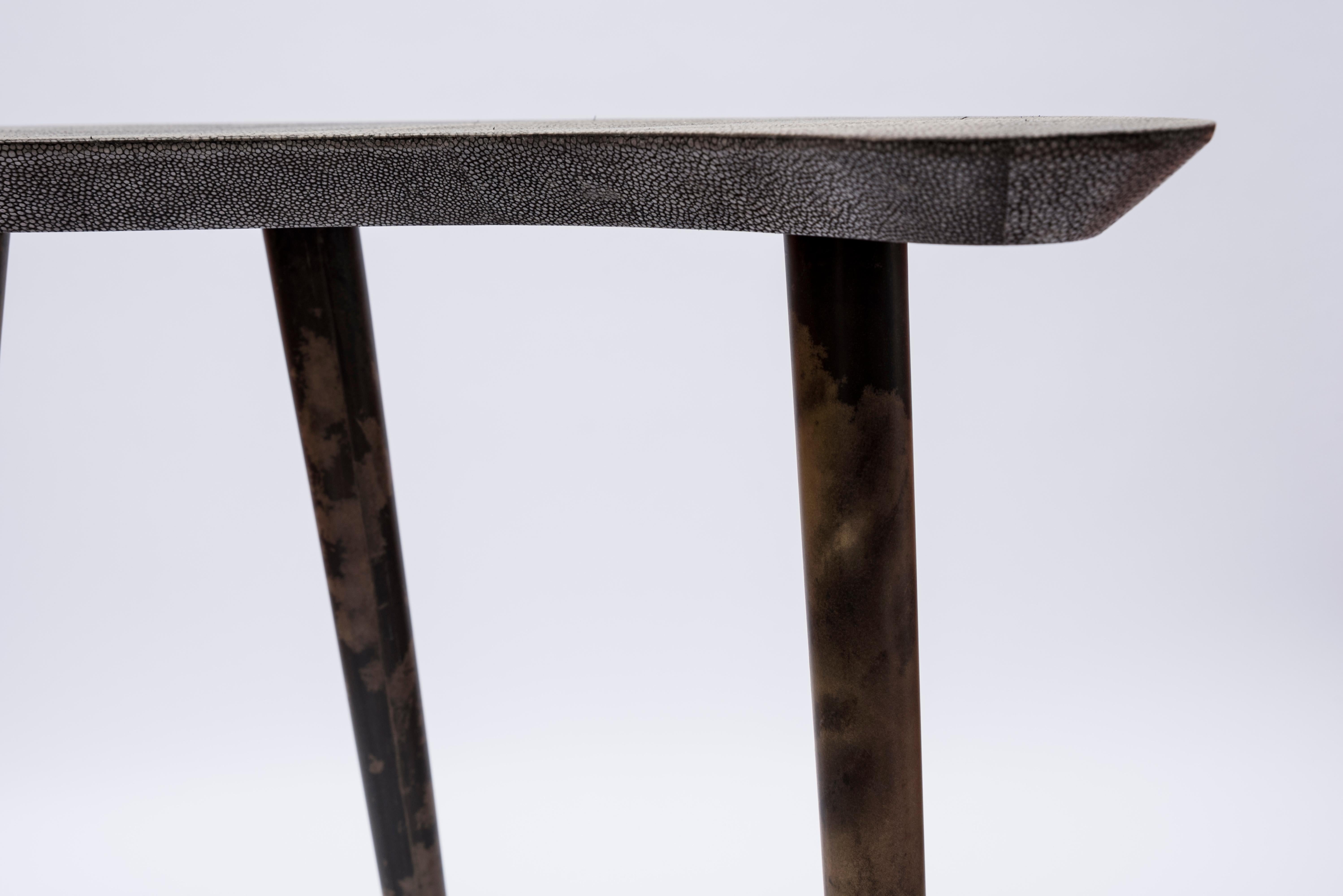 Late 20th Century Pair of Shagreen and Goatskin Nesting or Side Tables