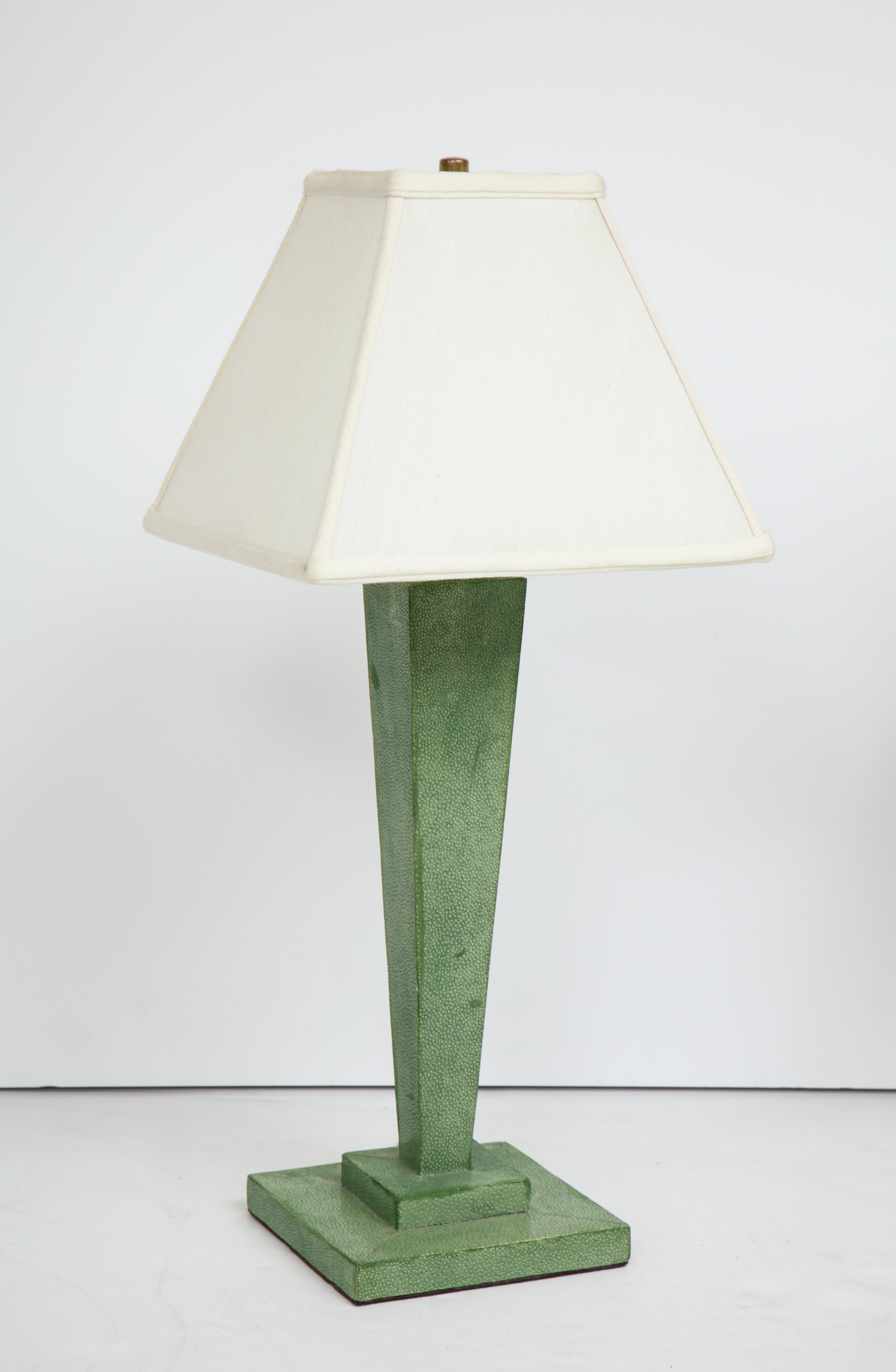 20th Century Pair of Shagreen Lamps