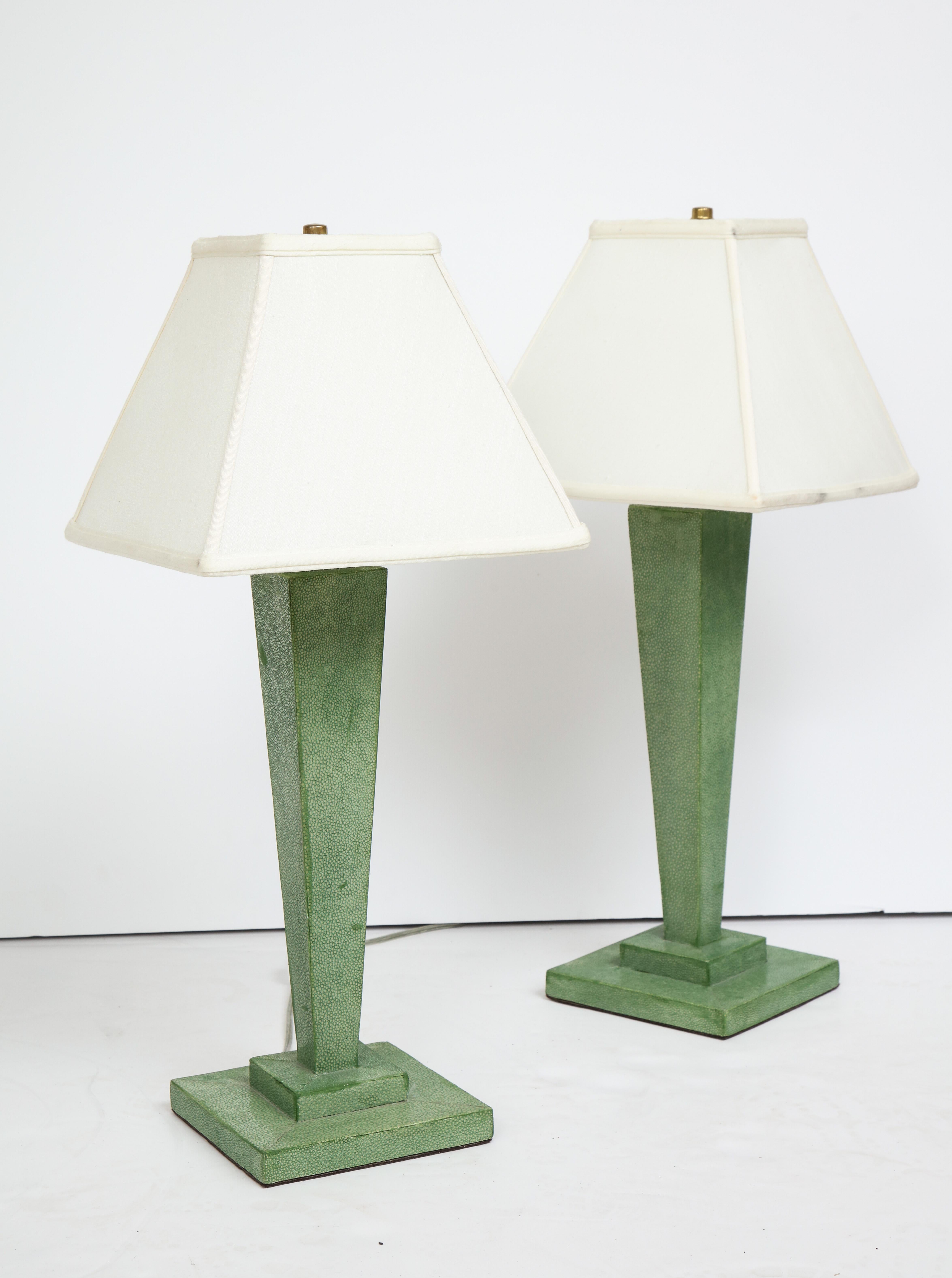Pair of Shagreen Lamps 3