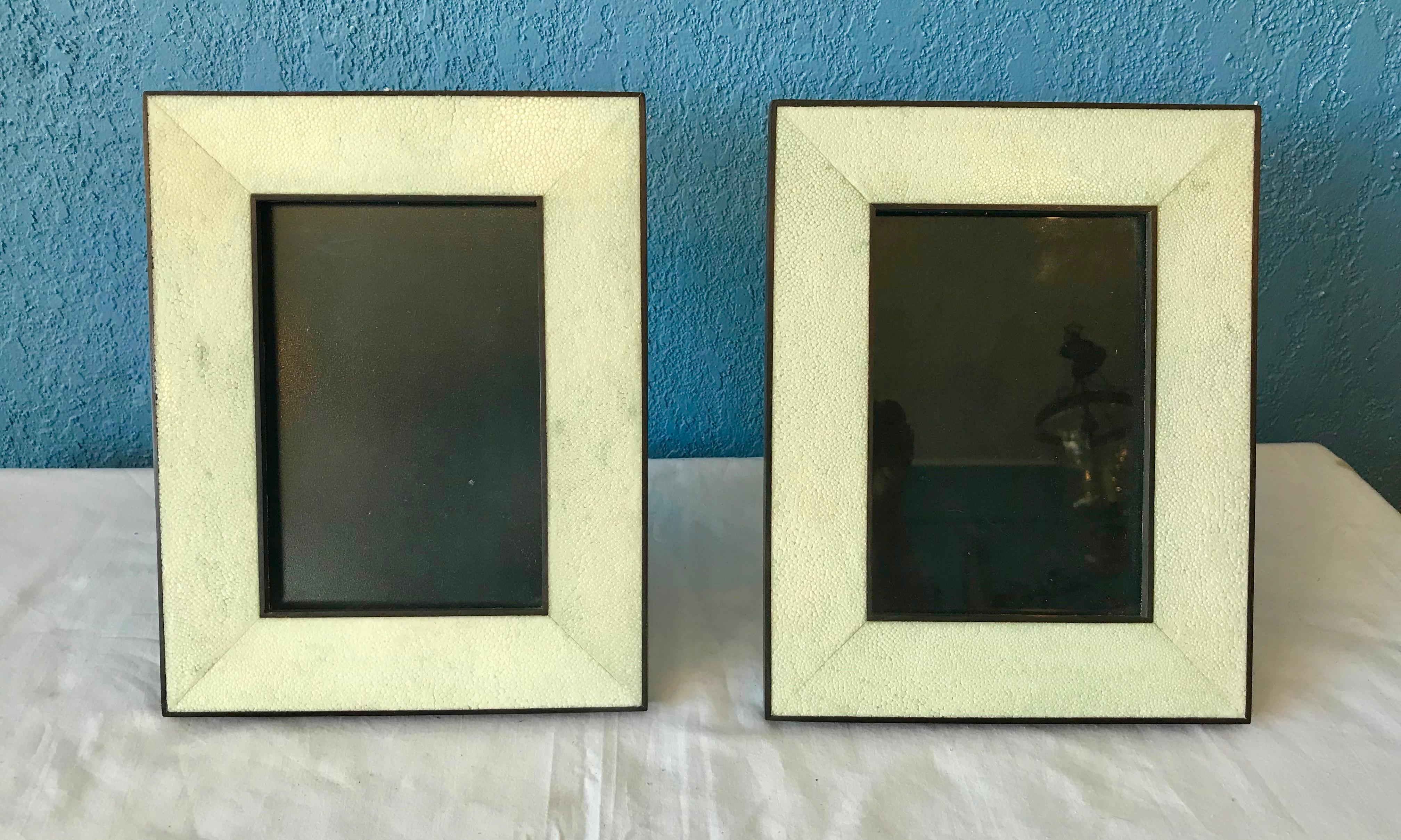 American Pair of Shagreen Picture Frames