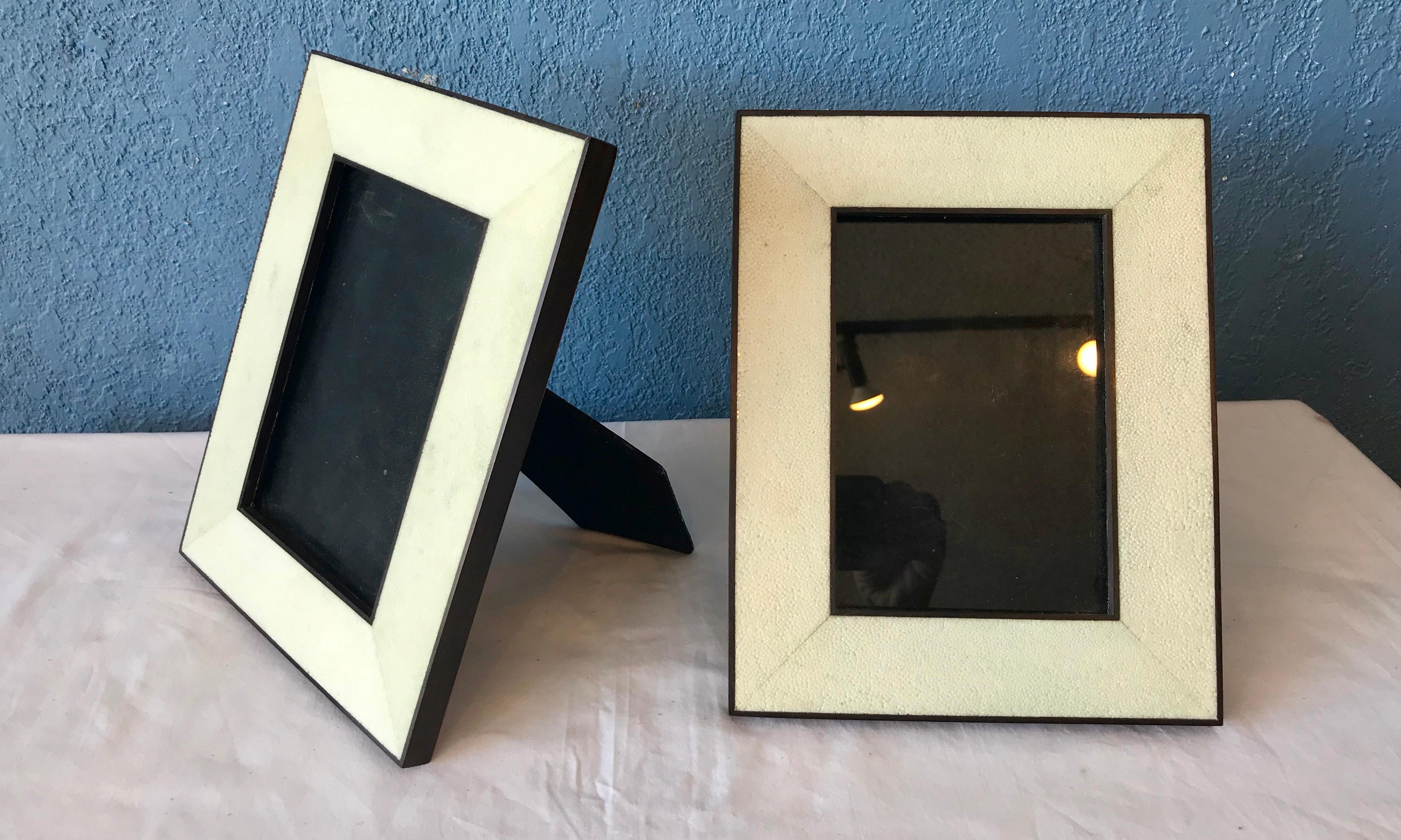 20th Century Pair of Shagreen Picture Frames