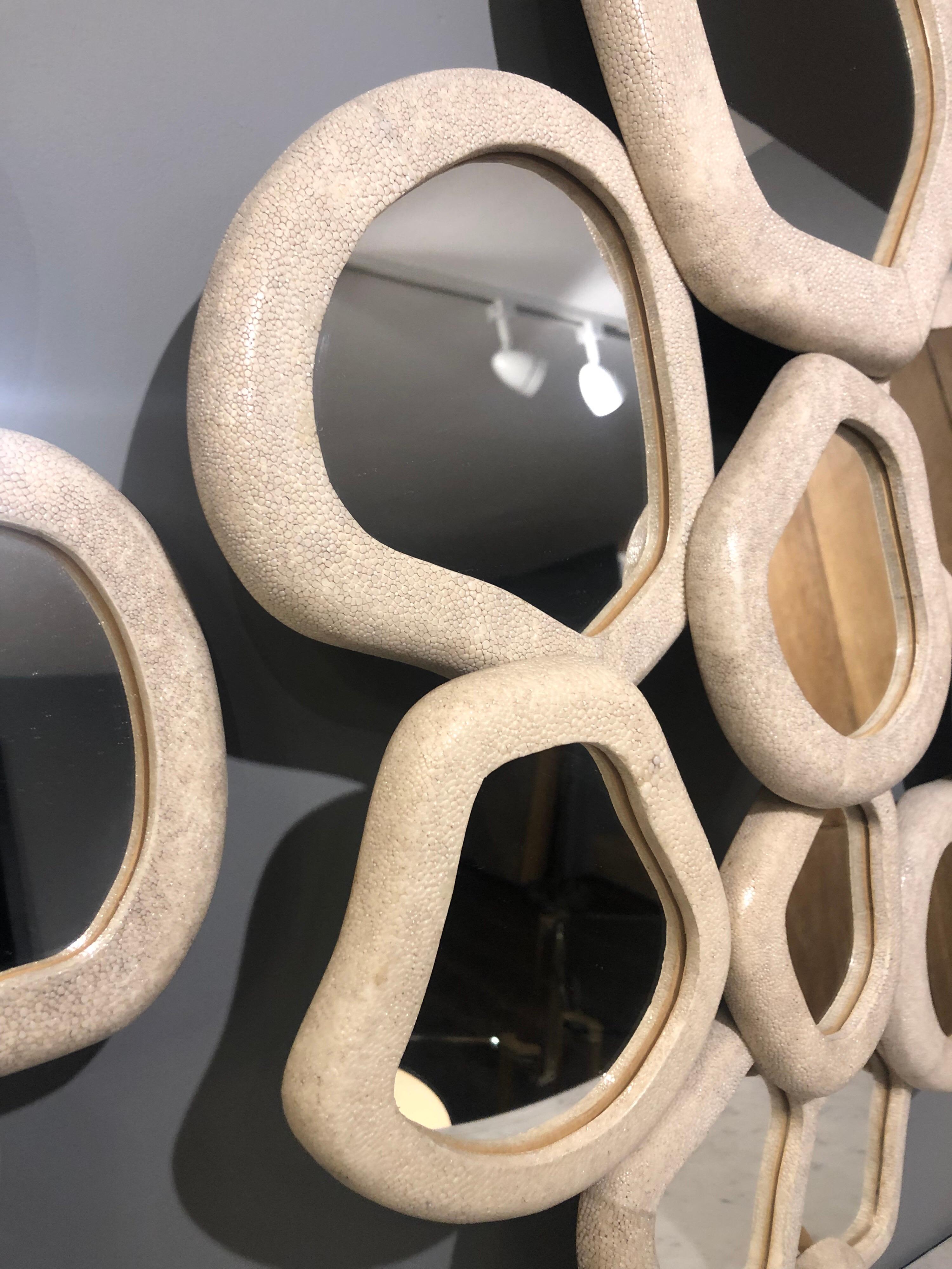 Pair of Shagreen Segmented Mirrors by R&Y Augousti, Paris In Good Condition In London, GB