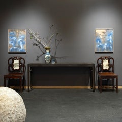 Coppia di sedie con schienale in marmo Shanghai Deco, 1930 ca.