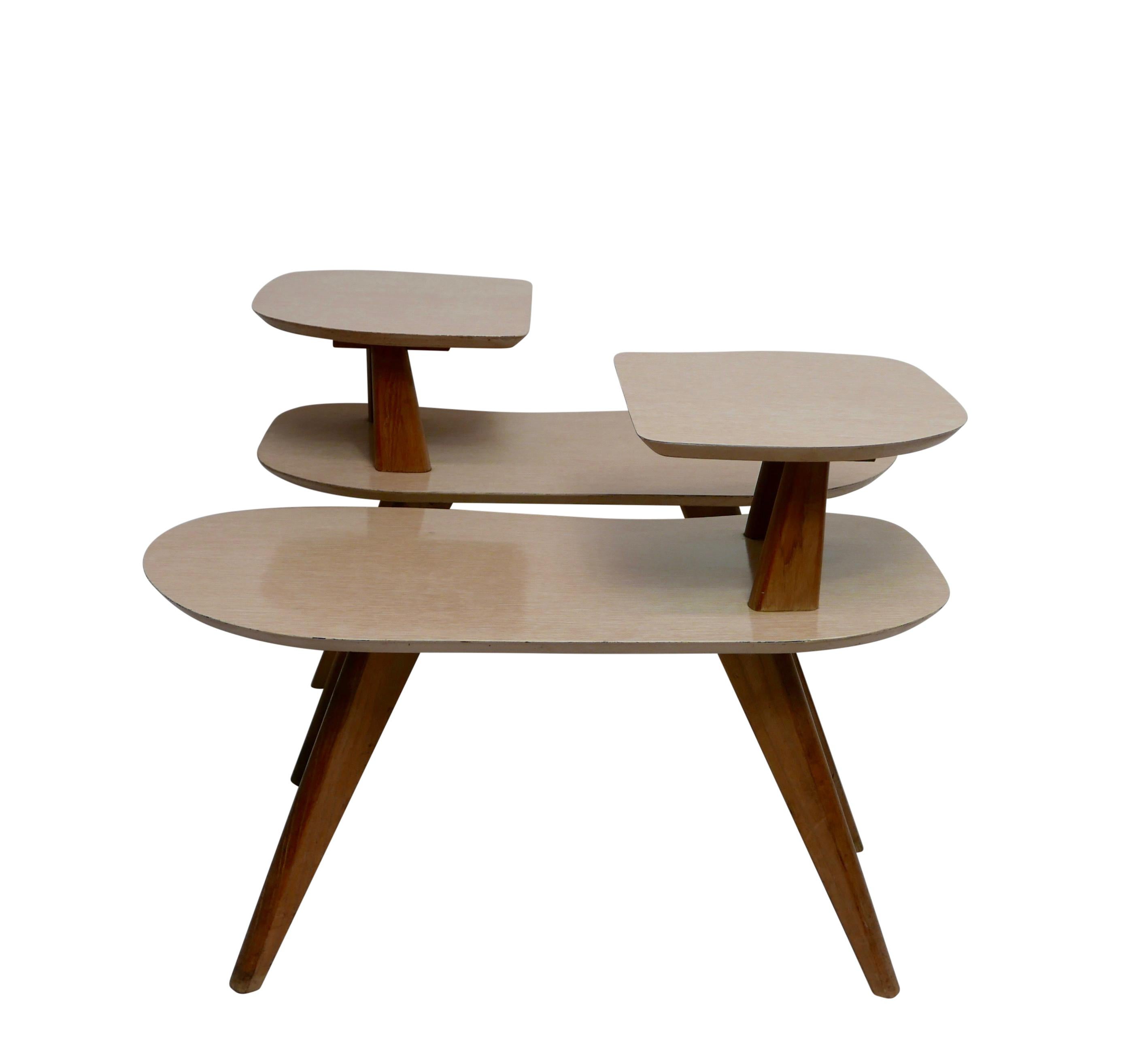 20th Century Pair of Shapely Mid-Century Modern Side Tables
