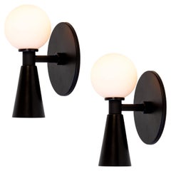 Pair of Shapes Wall Sconces by Research.Lighting, Black, Made to Order