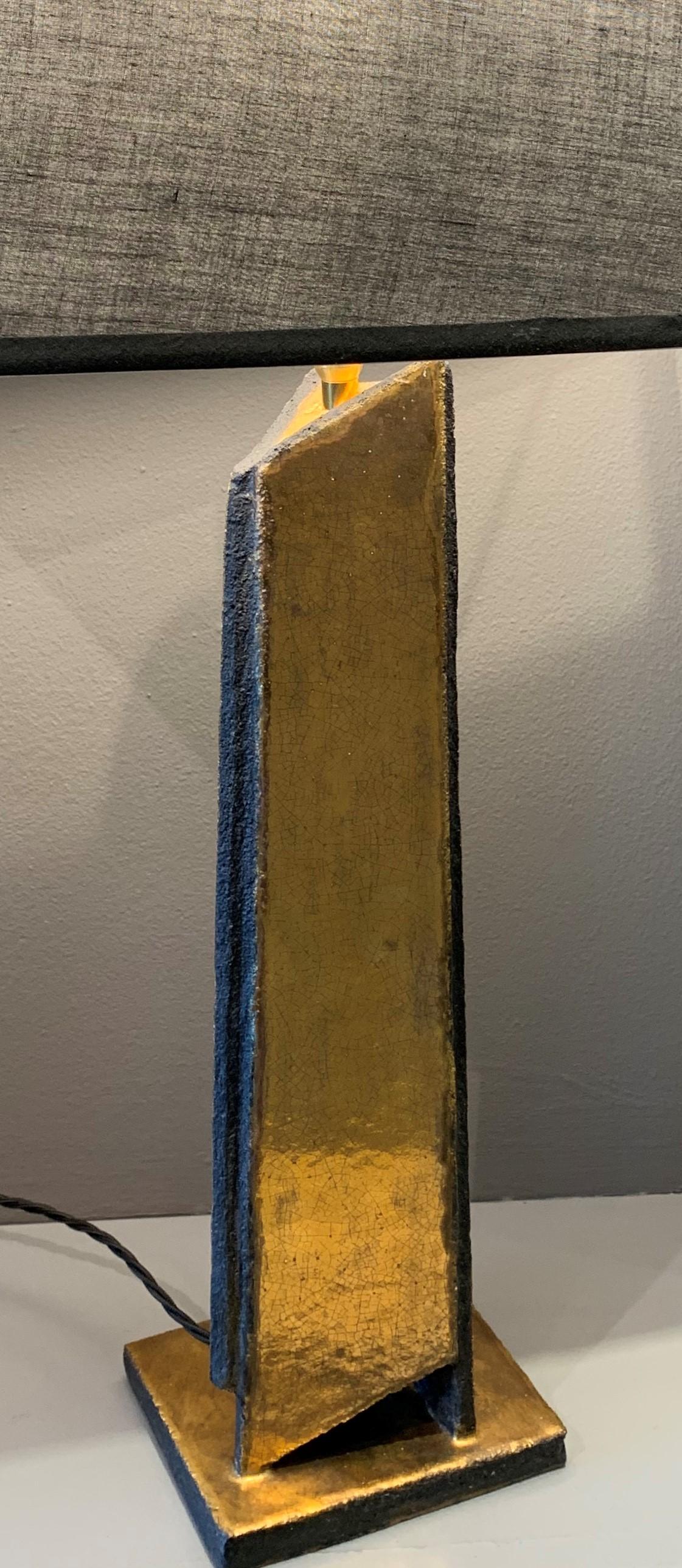 British Pair of Shard Lamps by Sotis Filippides Ceramic and 24-Carat Gold, 21st Century For Sale