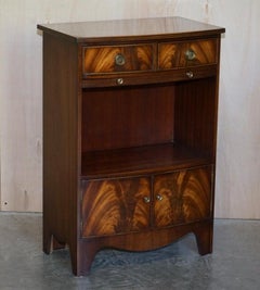 Pair of Shaws London Bow Fronted Side Bookcase Tables + Butlers Serving Trays
