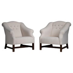 Pair of Shearling Armchairs, Denmark circa 1950