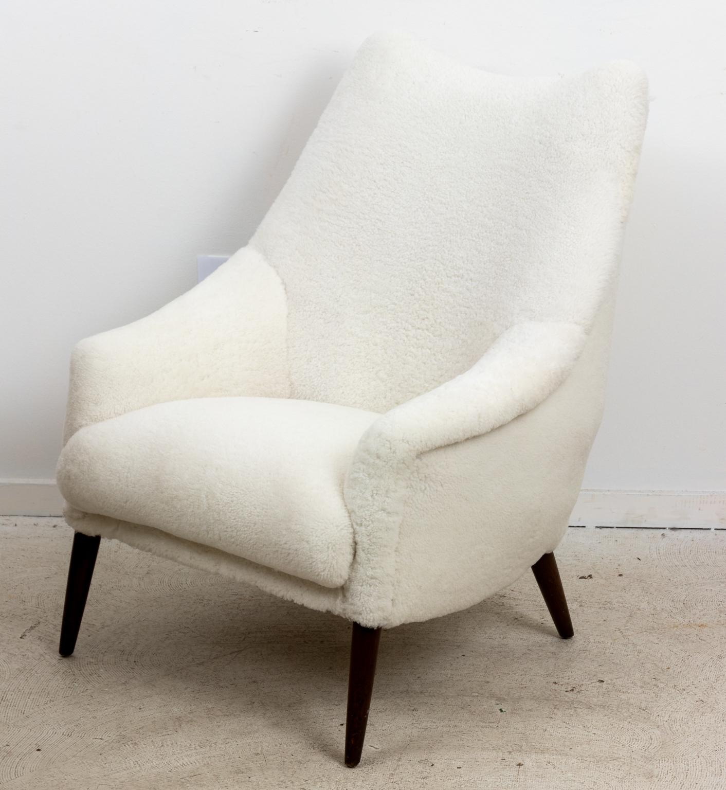 Mid-Century Modern Pair of Shearling Chairs