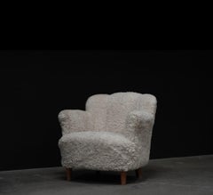 Pair of Shearling Lounge Chairs, Denmark