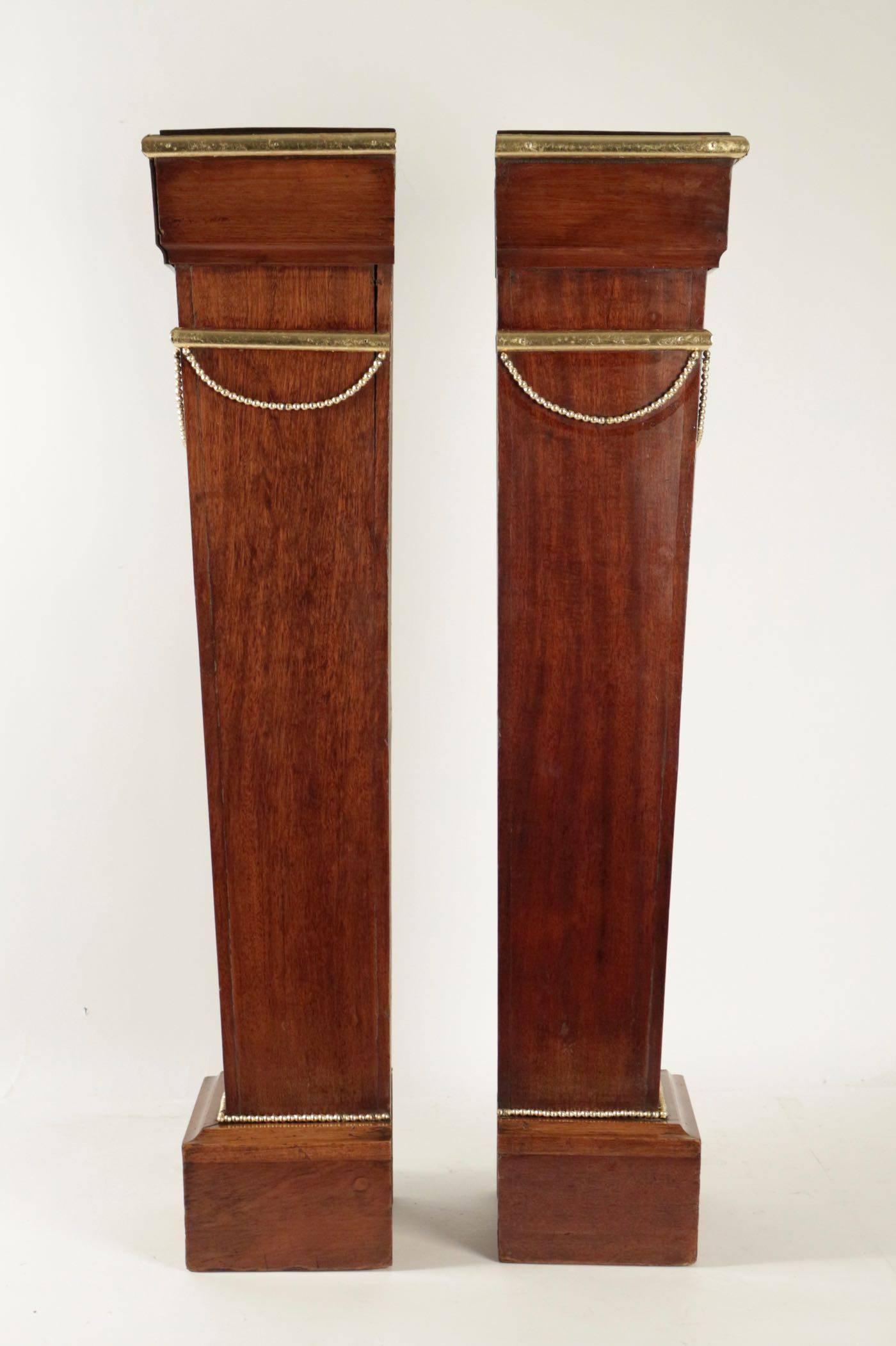 Pair of Sheaths, Consoles, Mahogany, Golden at the Gold Leaf, 19th Century For Sale 1
