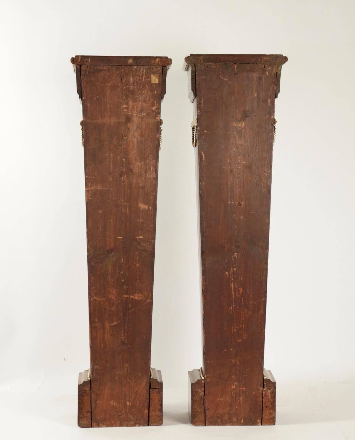 Pair of Sheaths, Consoles, Mahogany, Golden at the Gold Leaf, 19th Century For Sale 2