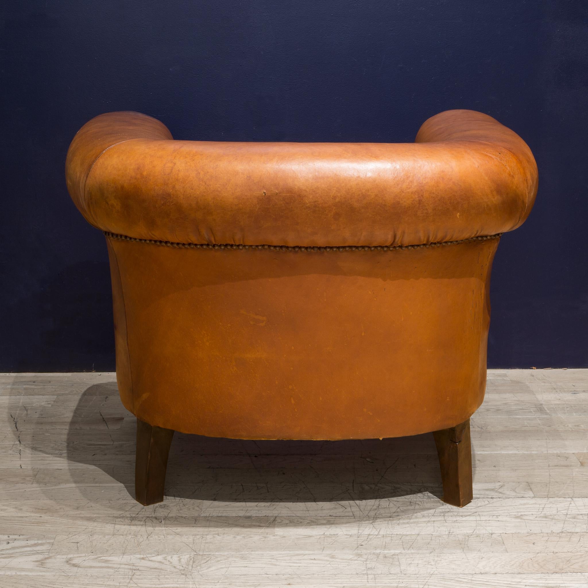 Sheep Hide French Round Club Chairs with Bakelite and Brass Casters , circa 1940 2