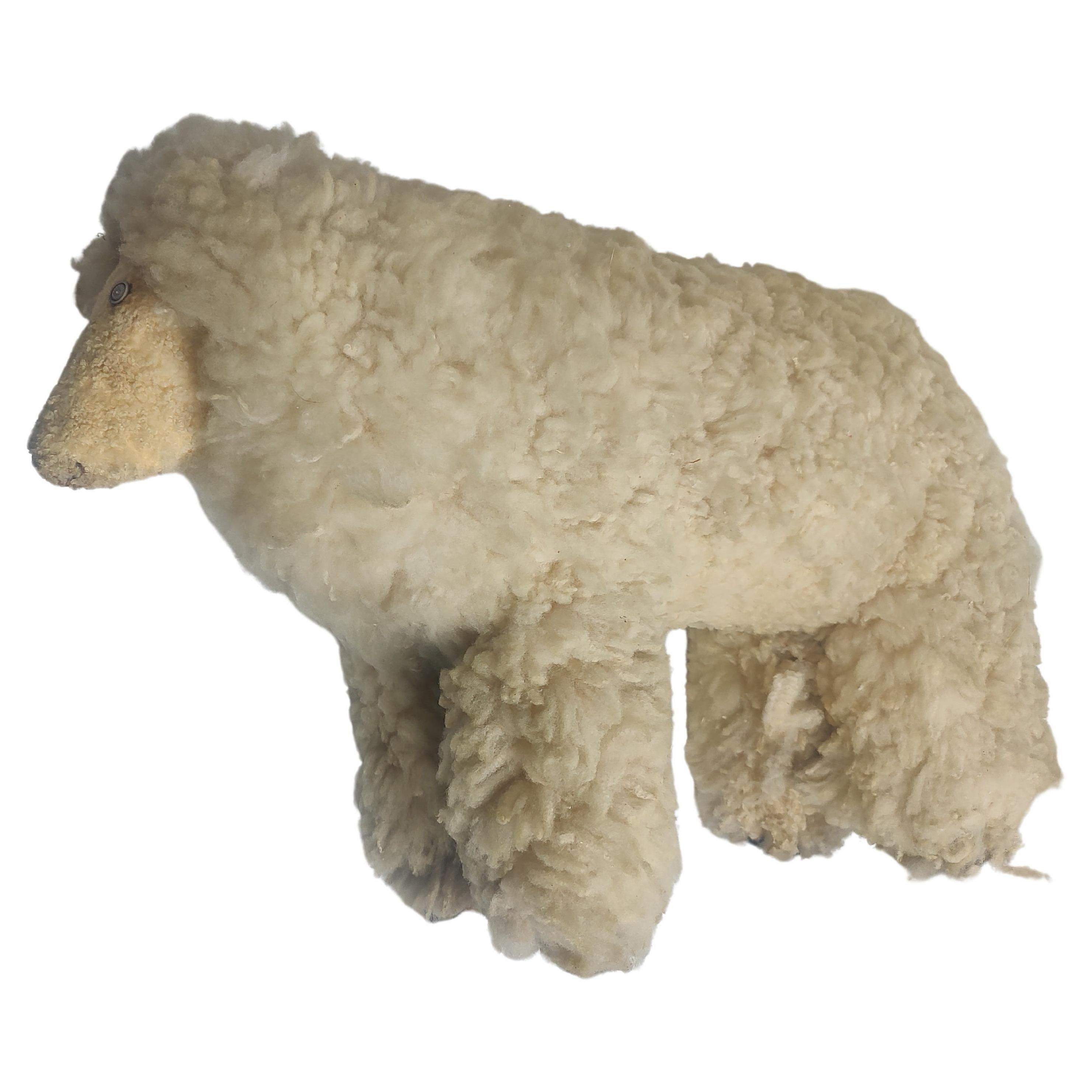 Hand-Crafted Pair of Sheep Sculptures Style of a French Artist C1985 For Sale