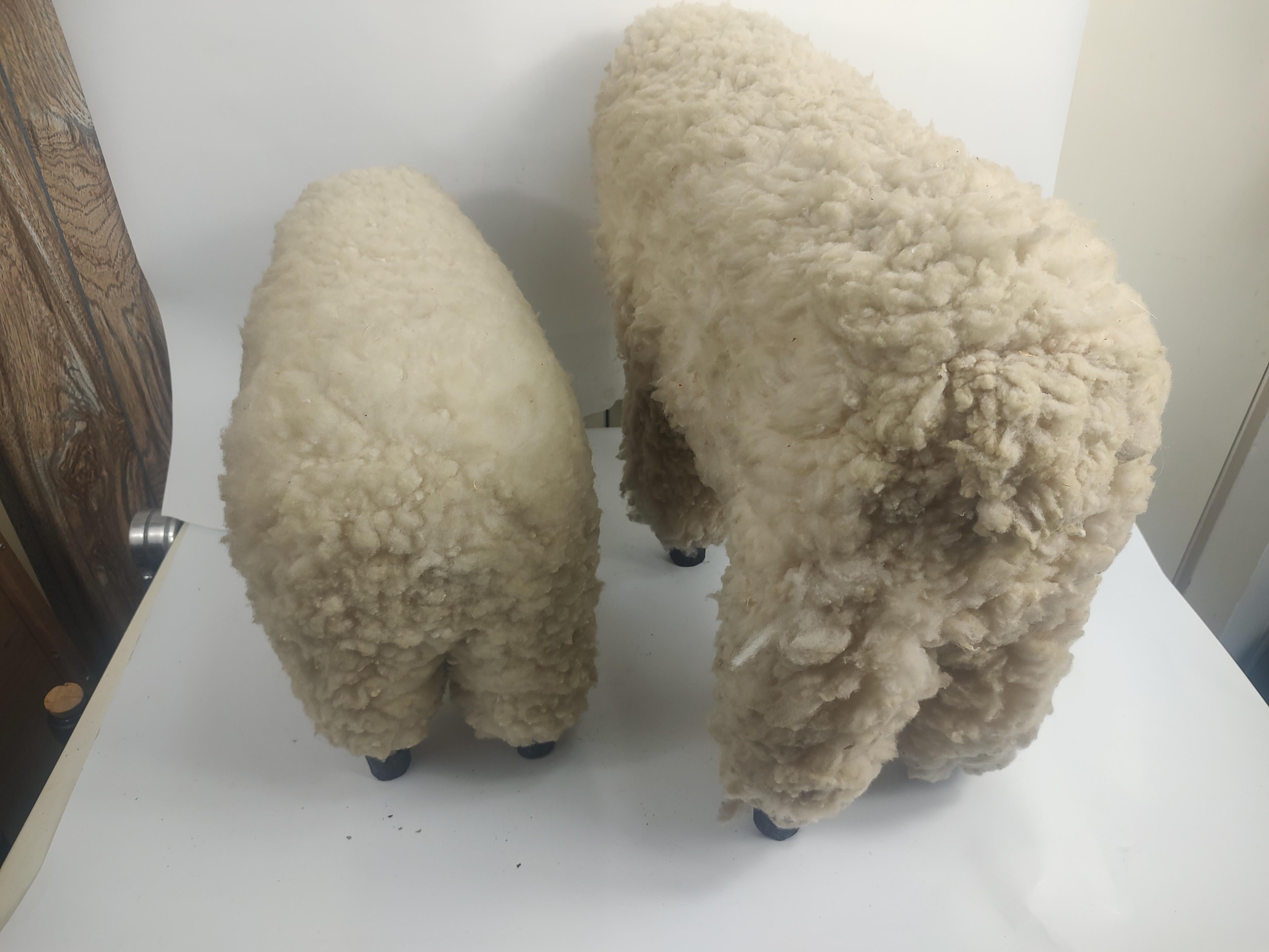 Pair of Sheep Sculptures Style of a French Artist C1985 For Sale 2