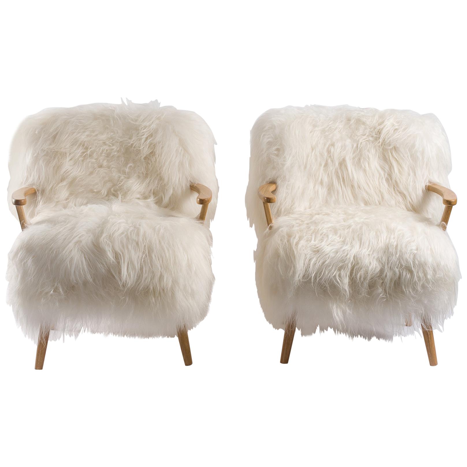 Pair of Sheepksin Armchairs