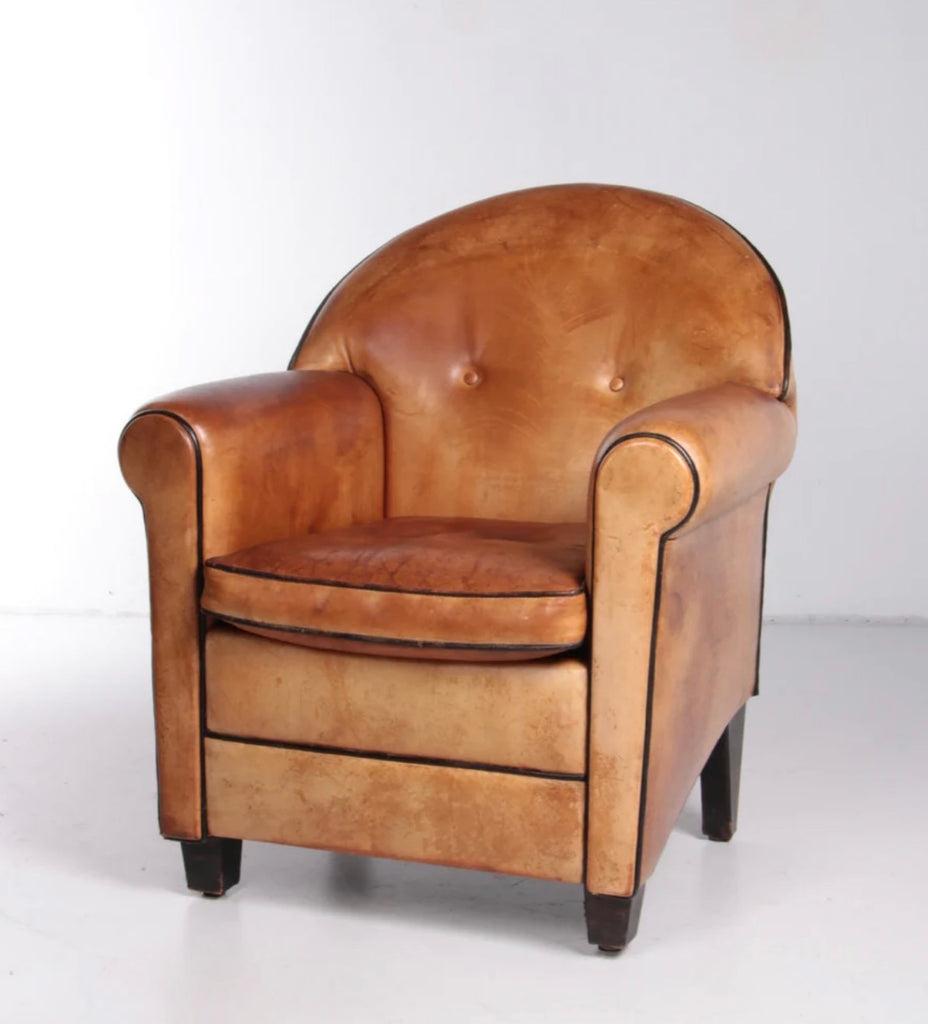 Pair of Sheepskin Leather Chairs 1