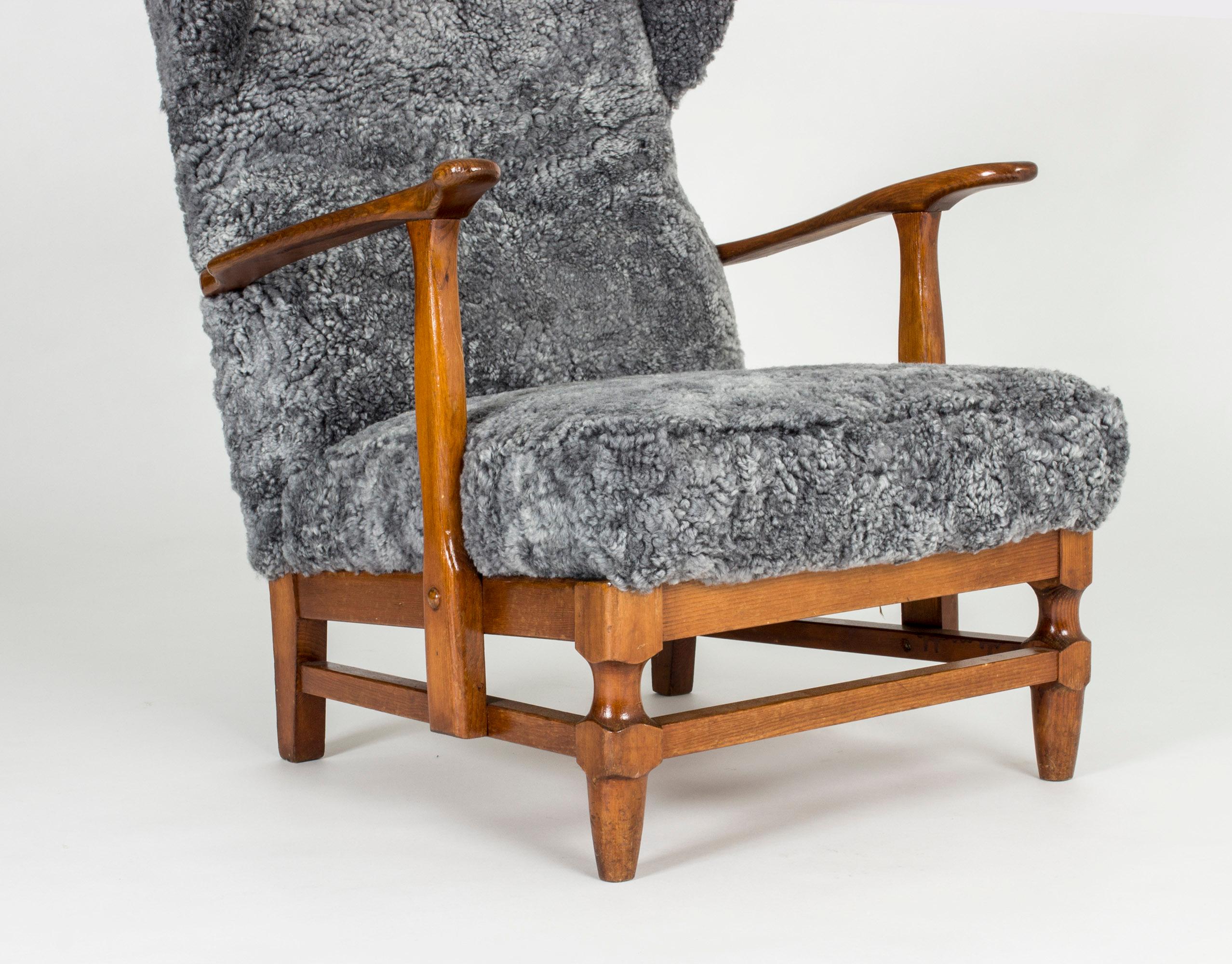 Pair of Sheepskin Lounge Chairs by Gunnar Göperts 1
