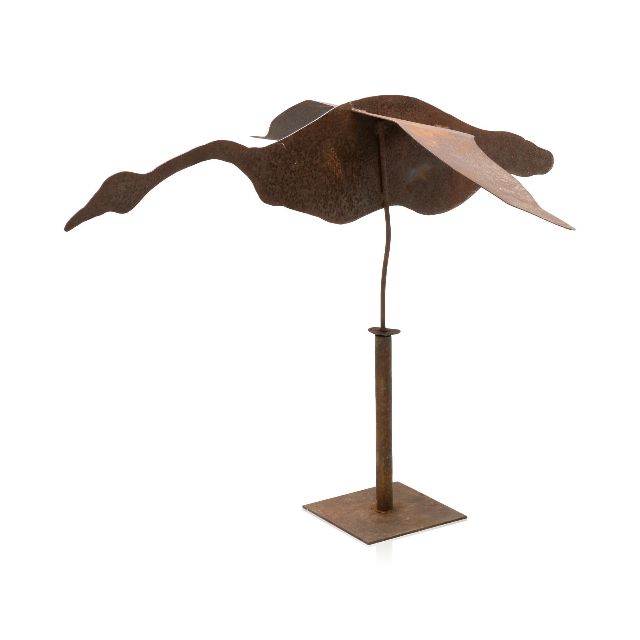 American Pair of Sheet Metal Geese Whirligigs For Sale