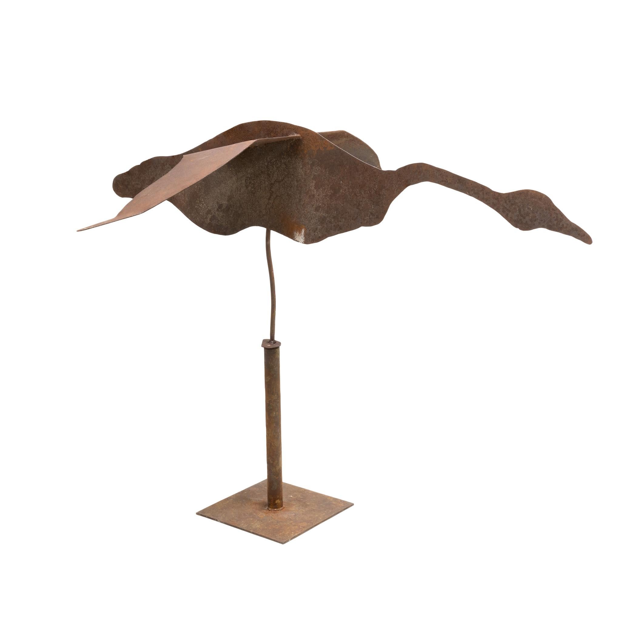 Pair of Sheet Metal Geese Whirligigs In Good Condition For Sale In Coeur d'Alene, ID