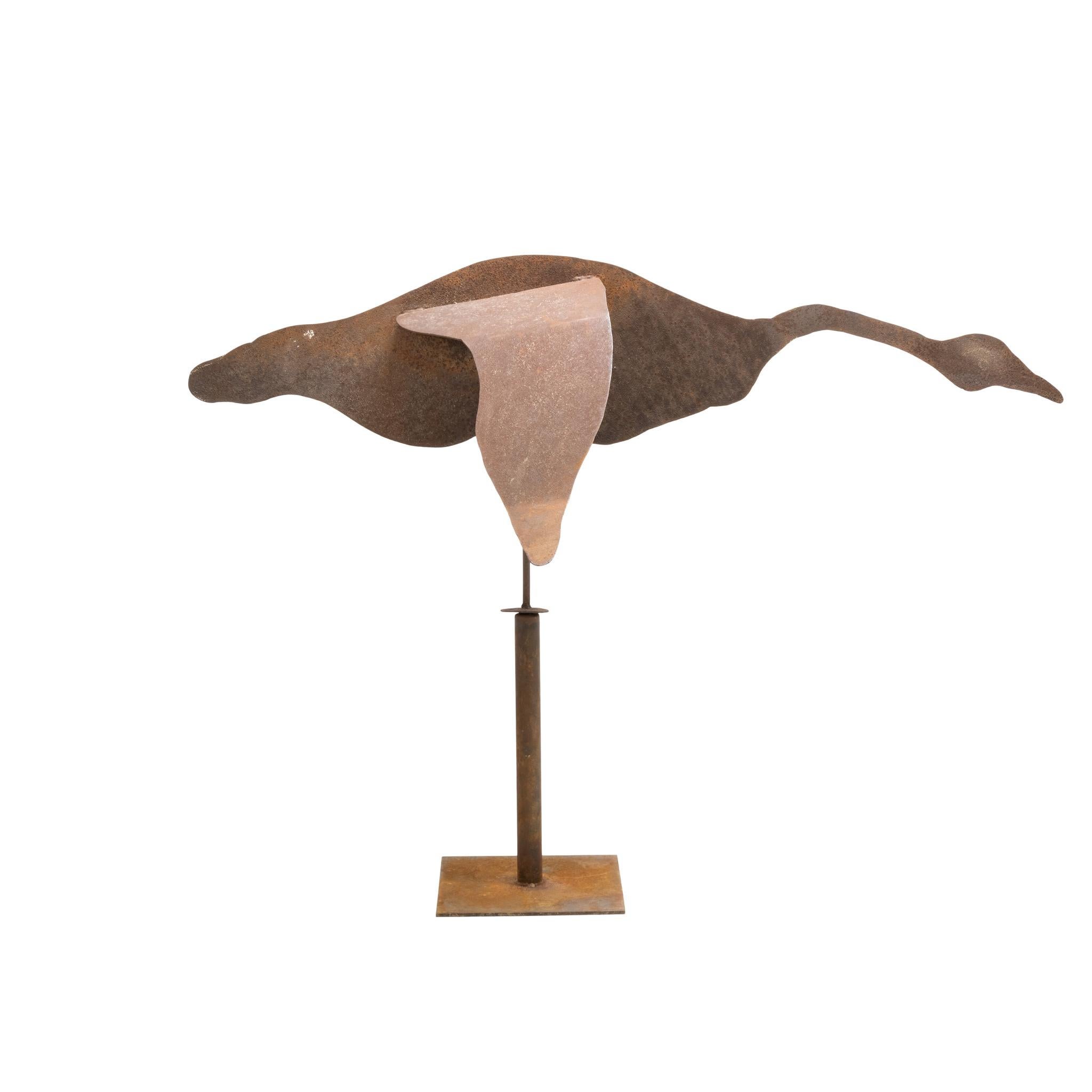 Pair of Sheet Metal Geese Whirligigs For Sale 1