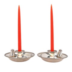 Pair of Sheffield chamber candlesticks by George Richmond Collis, c. 1830