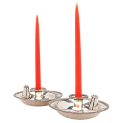 Antique Pair of Sheffield chamber candlesticks by George Richmond Collis, c. 1830