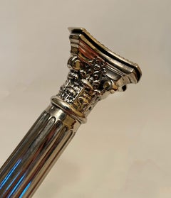 Pair of Sheffield Empire-style candelabra punched at base