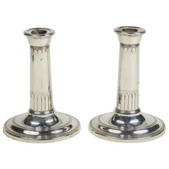 Antique Pair of Sheffield-Plated Regency Candlesticks