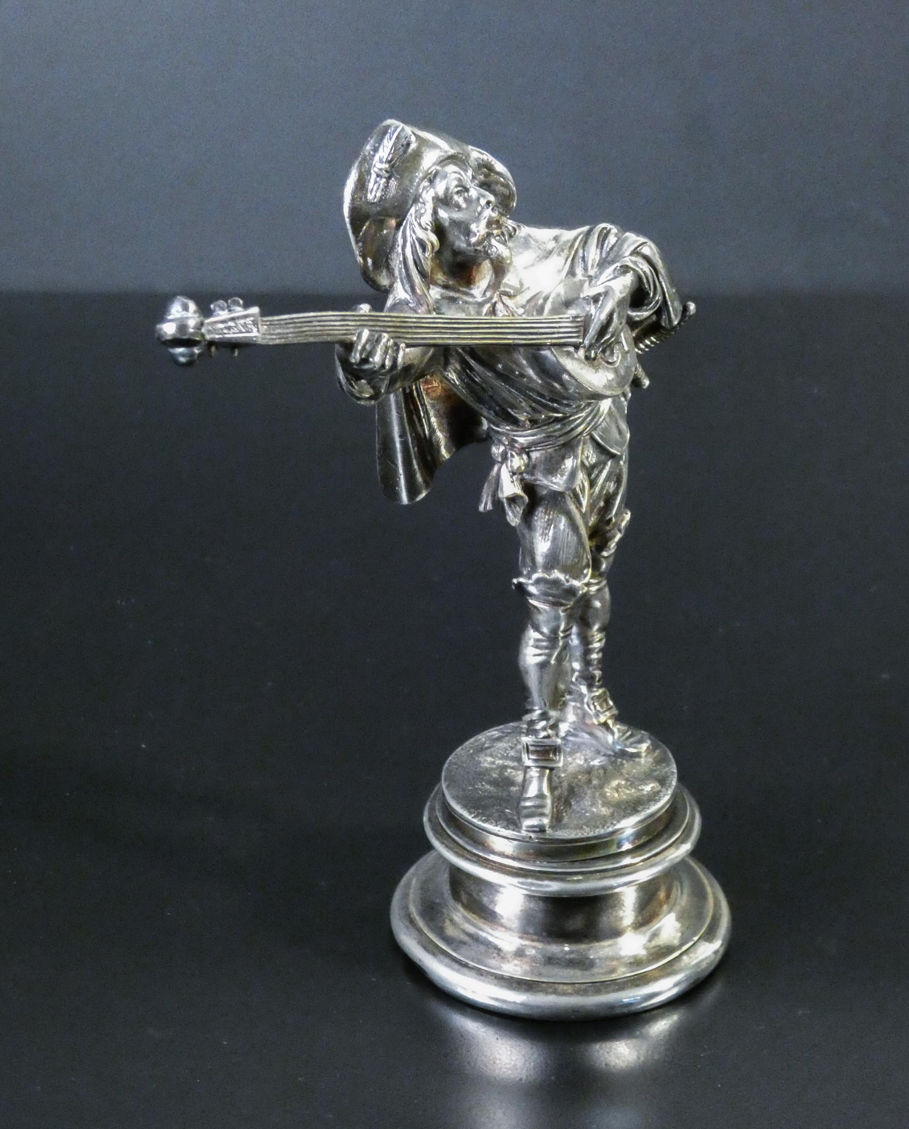 19th Century Pair of Sheffield Sculptures, Signed Emile Guillemin, Players, France, 1800 For Sale