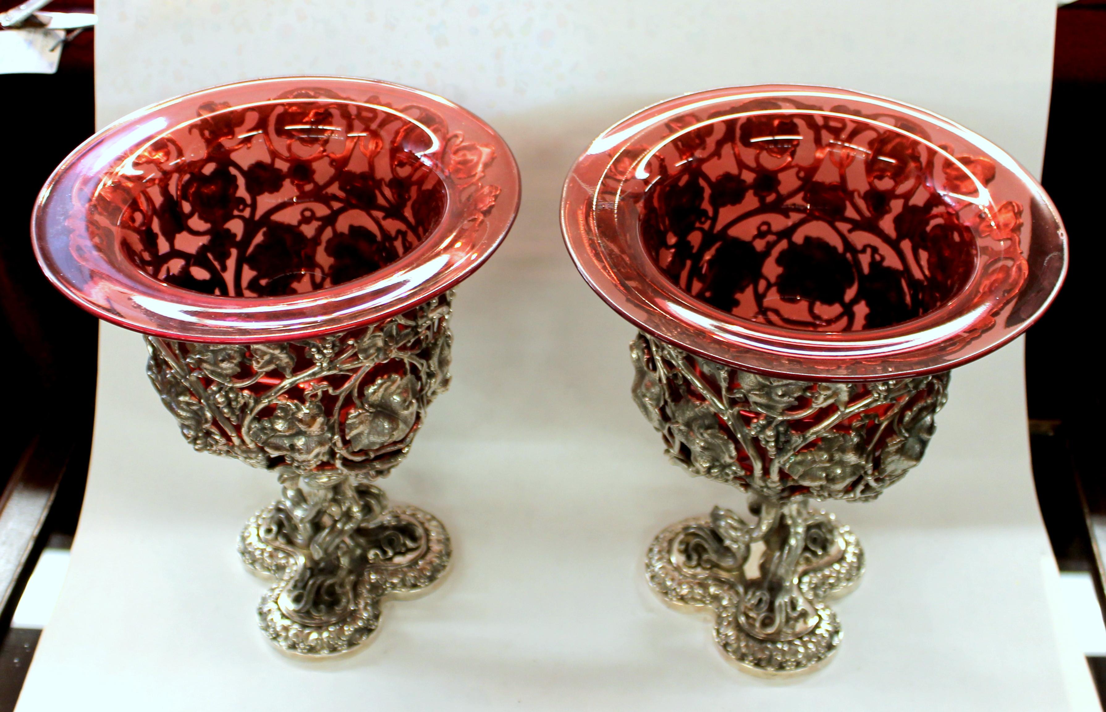 English Pair of Sheffield Silver Plate Rococo Style Wine Coolers