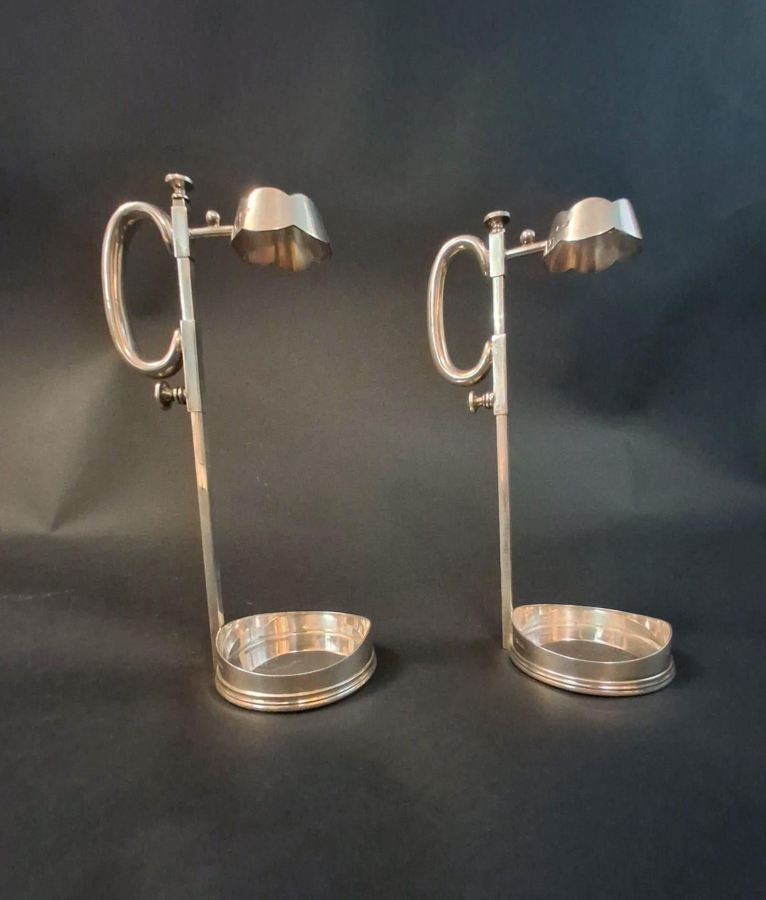 British Pair of Sheffield Sterling 925 Wine Bottle Holders For Sale