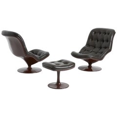 Ein Paar Shelby Lounge Chairs mit Ottomane von Georges Van Rijck für Beaufort