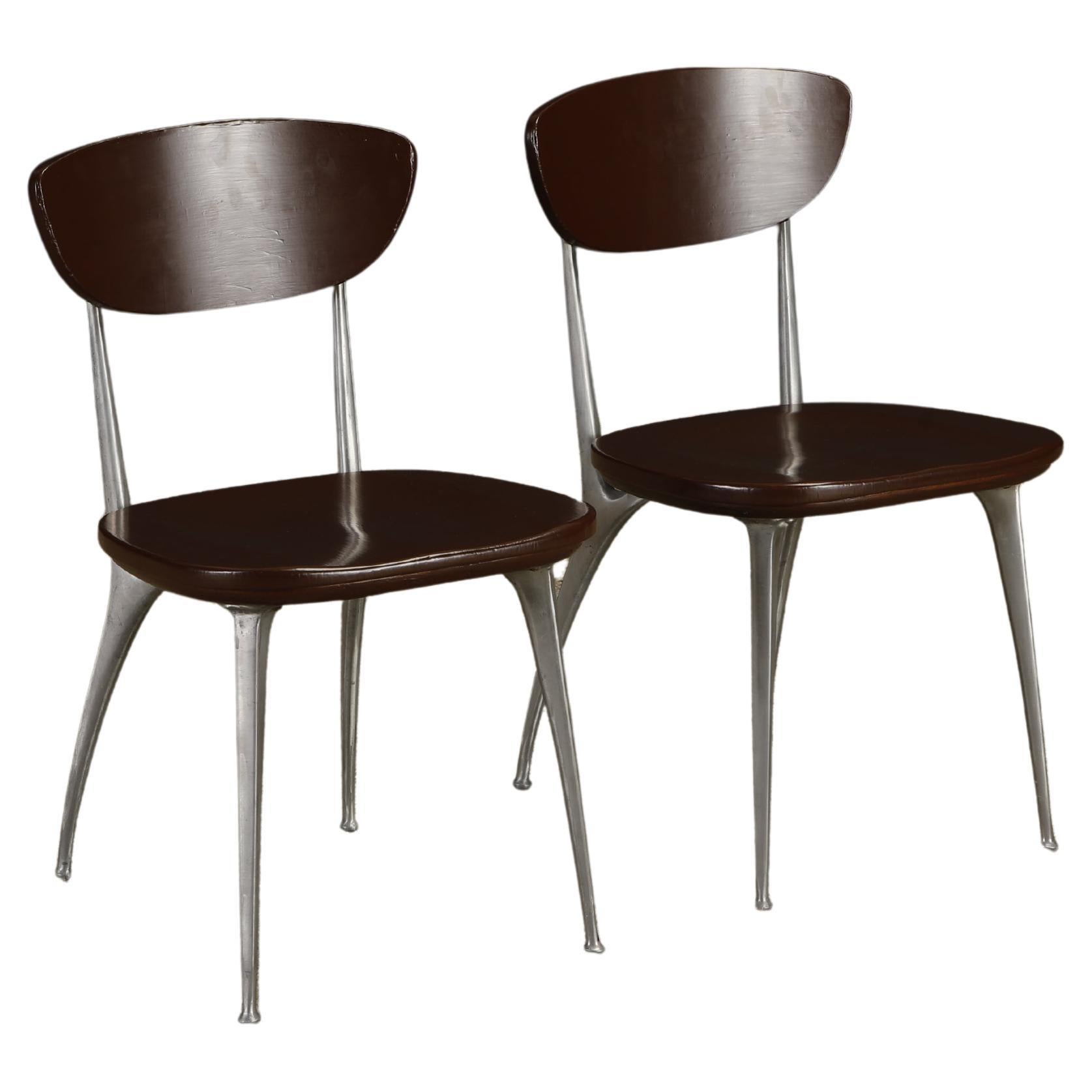 Pair of Shelby Williams 
Gazelle
 Sculptural Aluminum Side Chairs, 1960s