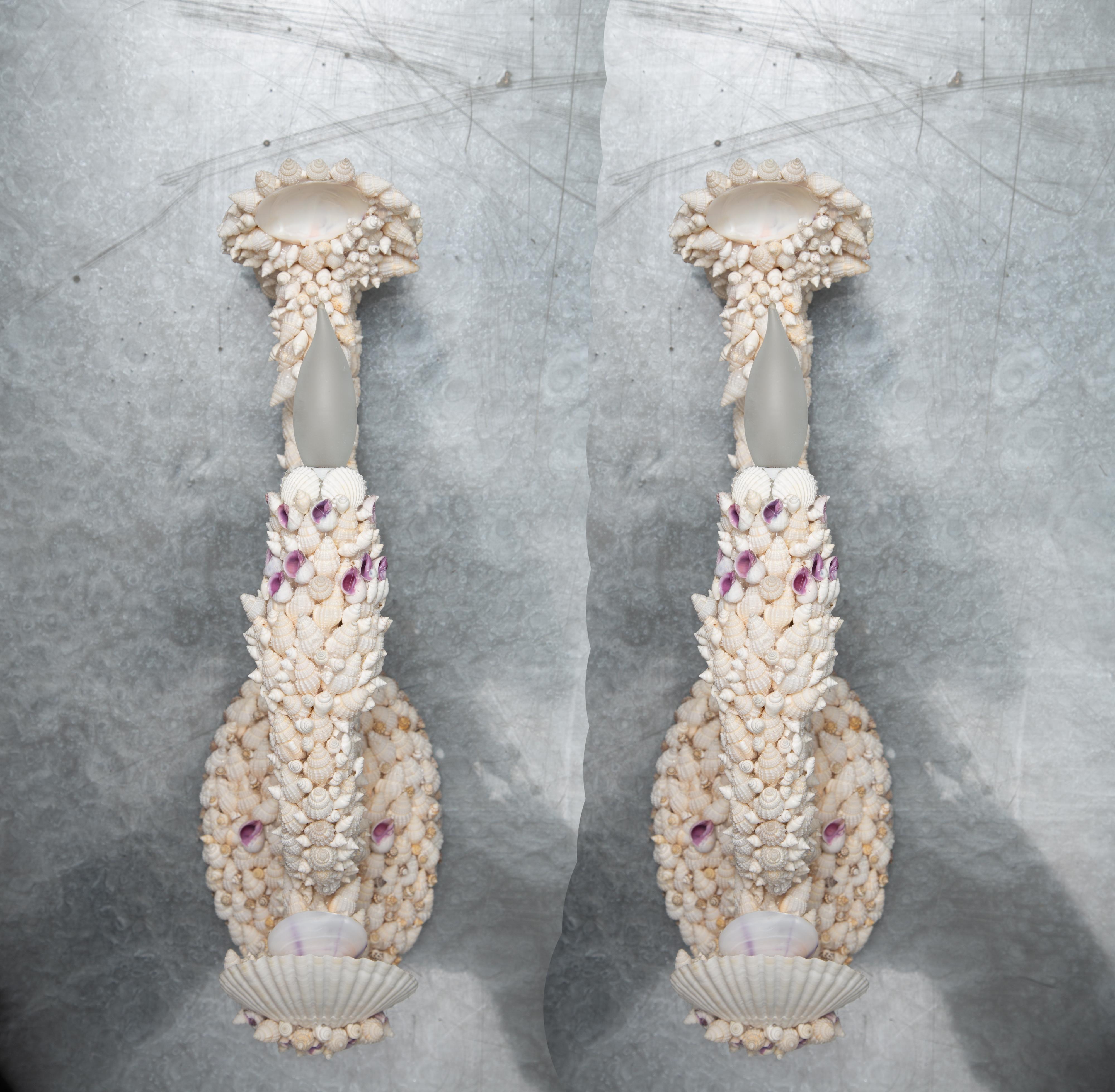 Pair of Shell Art Sconces 2