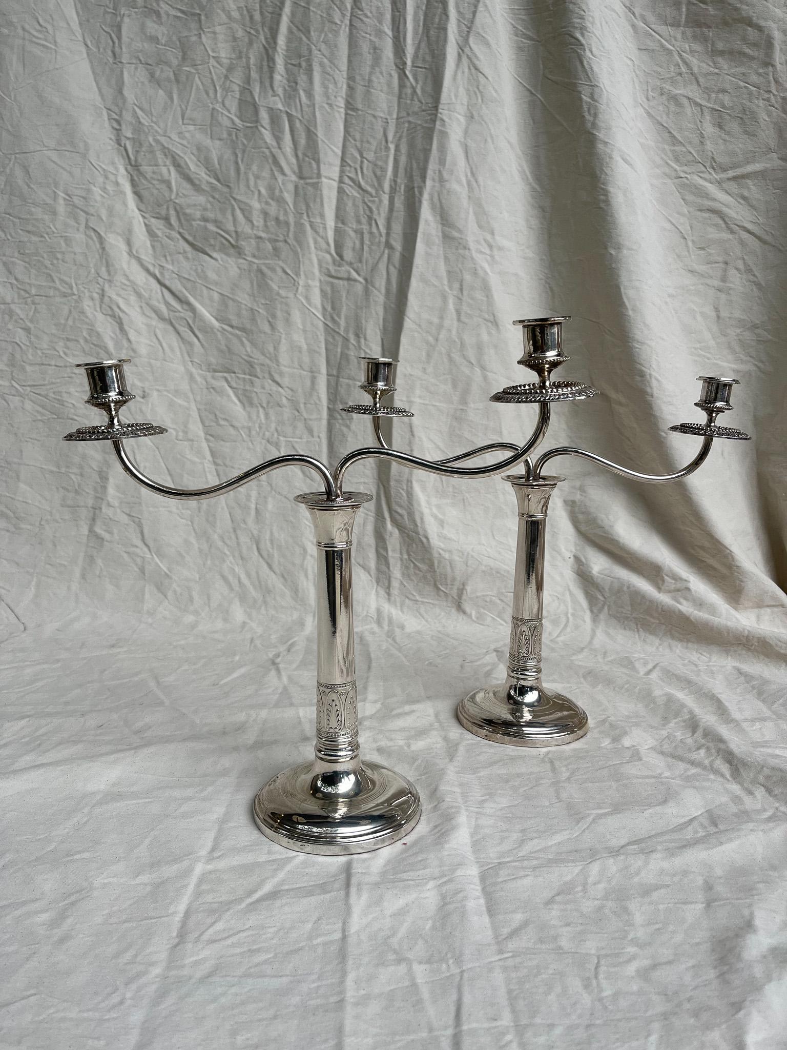Pair of shell candelabra, Portugal 20th century.
