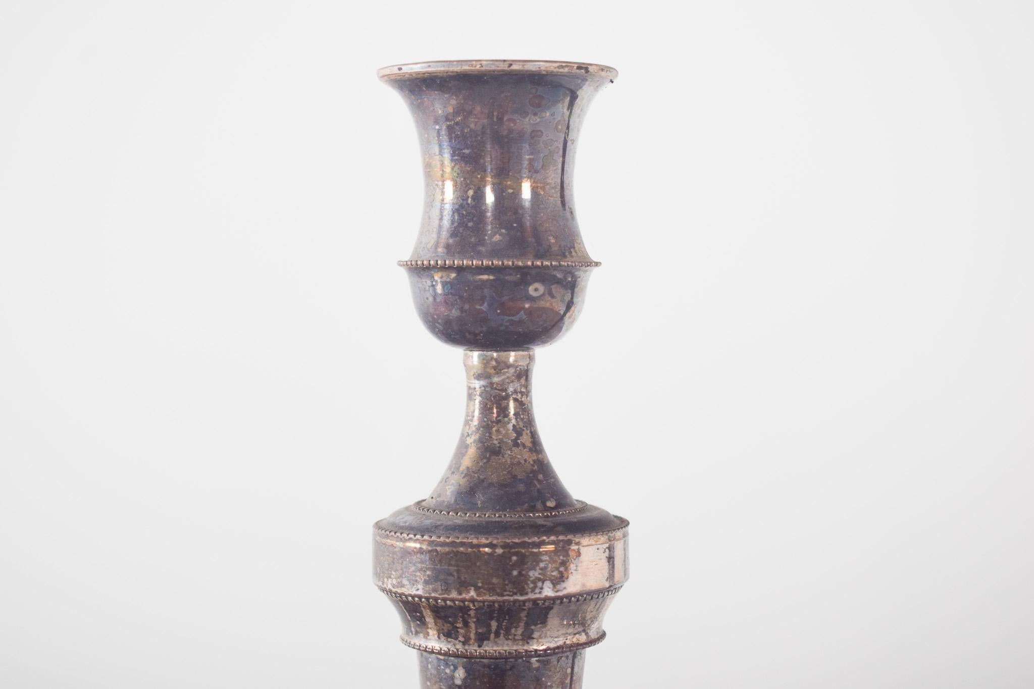 Mid-Century Modern Pair of Shell Candlesticks For Sale