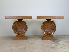 Pair of Shell Console Tables by Edward Wormley for Dunbar