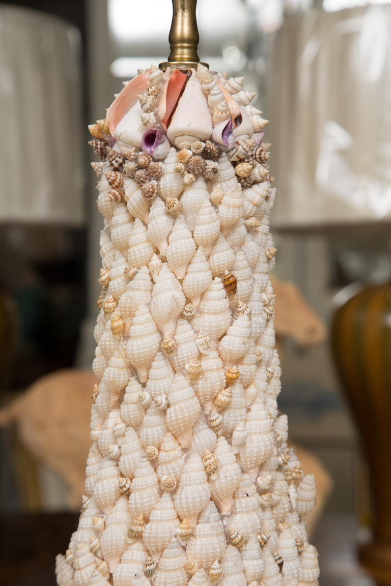 Pair of Shell Encrusted Lamps at 1stDibs