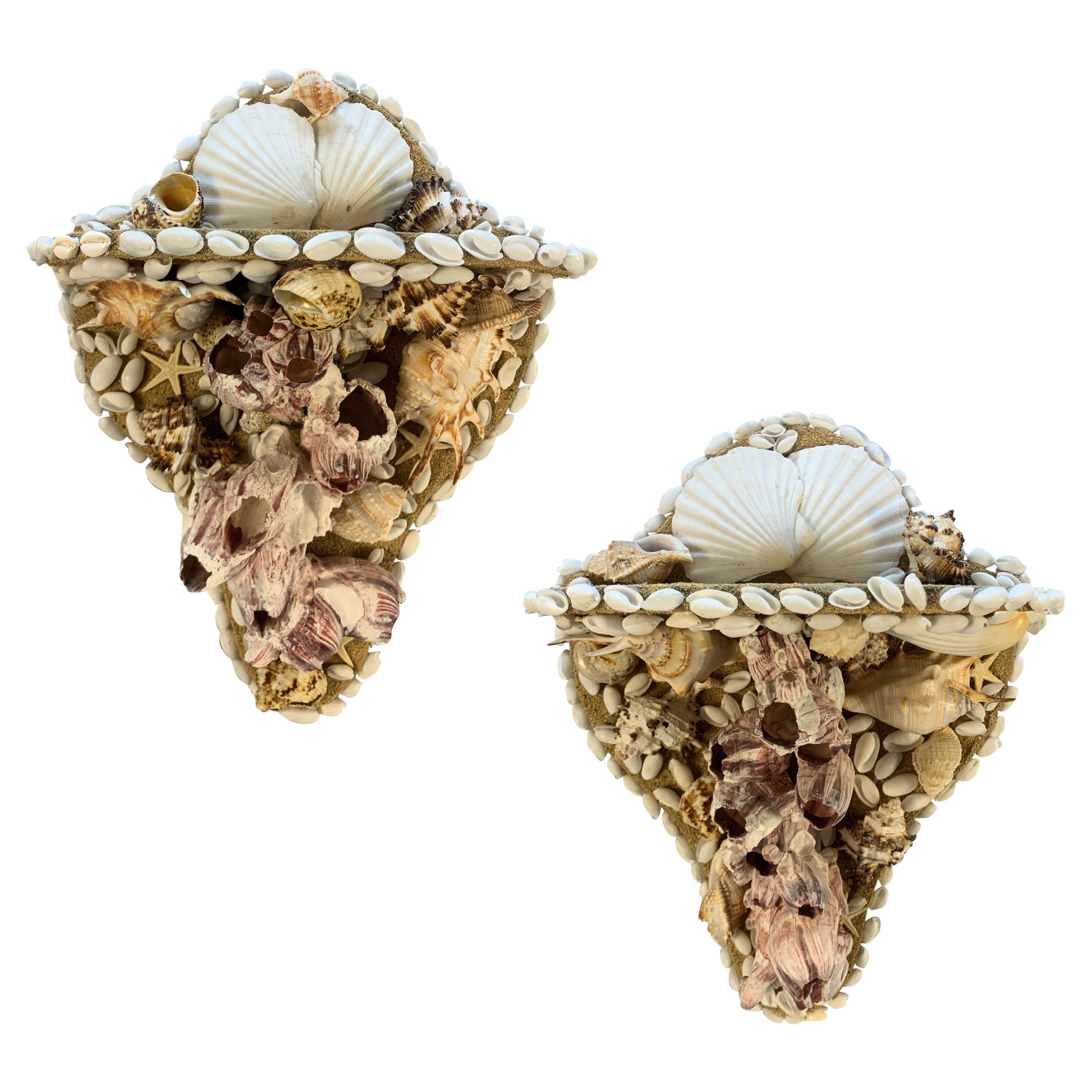 Pair Of Shell Groto Wall Brackets For Sale