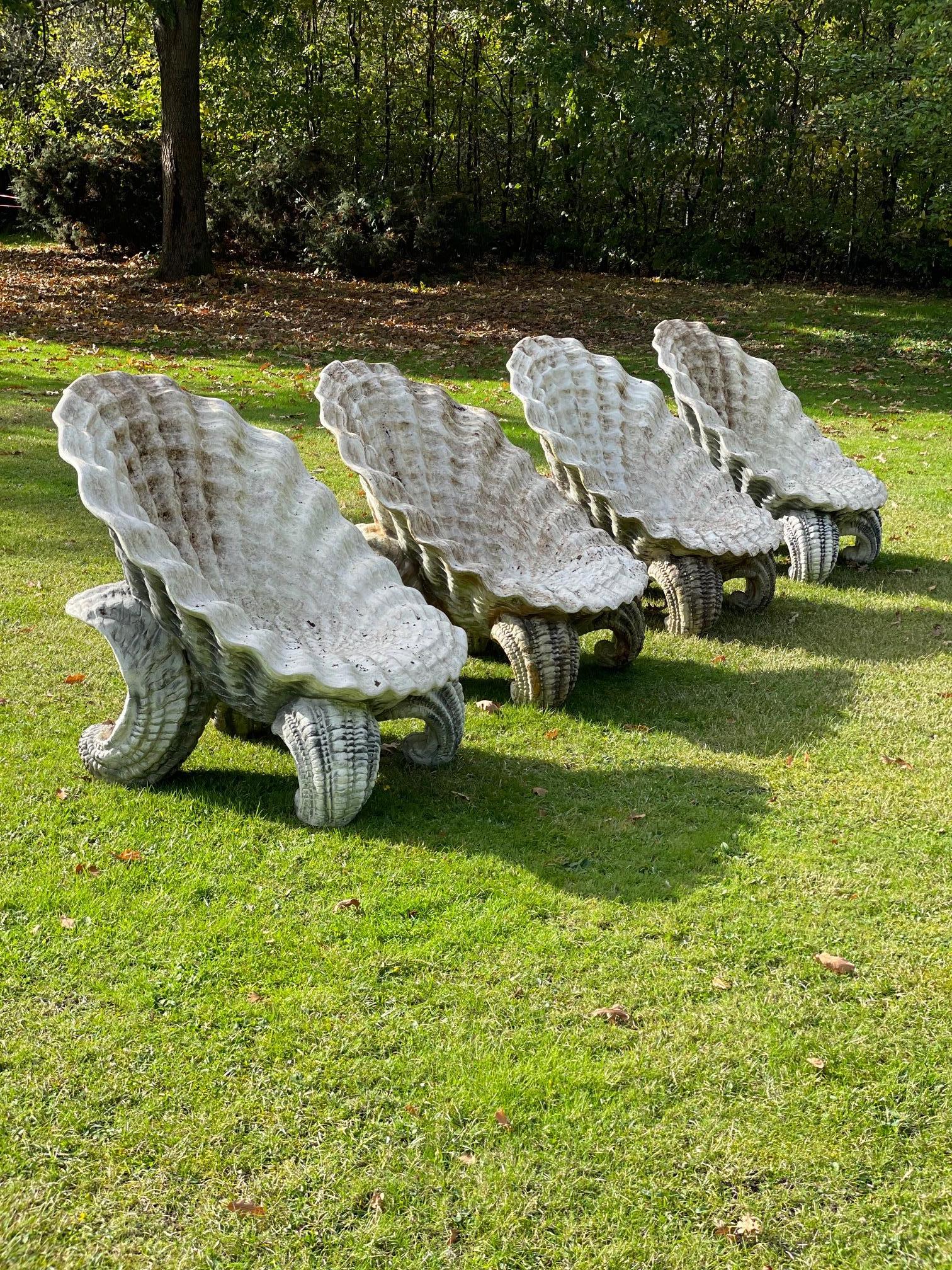 British Pair of Shell Grotto Garden Chairs, 20th Century