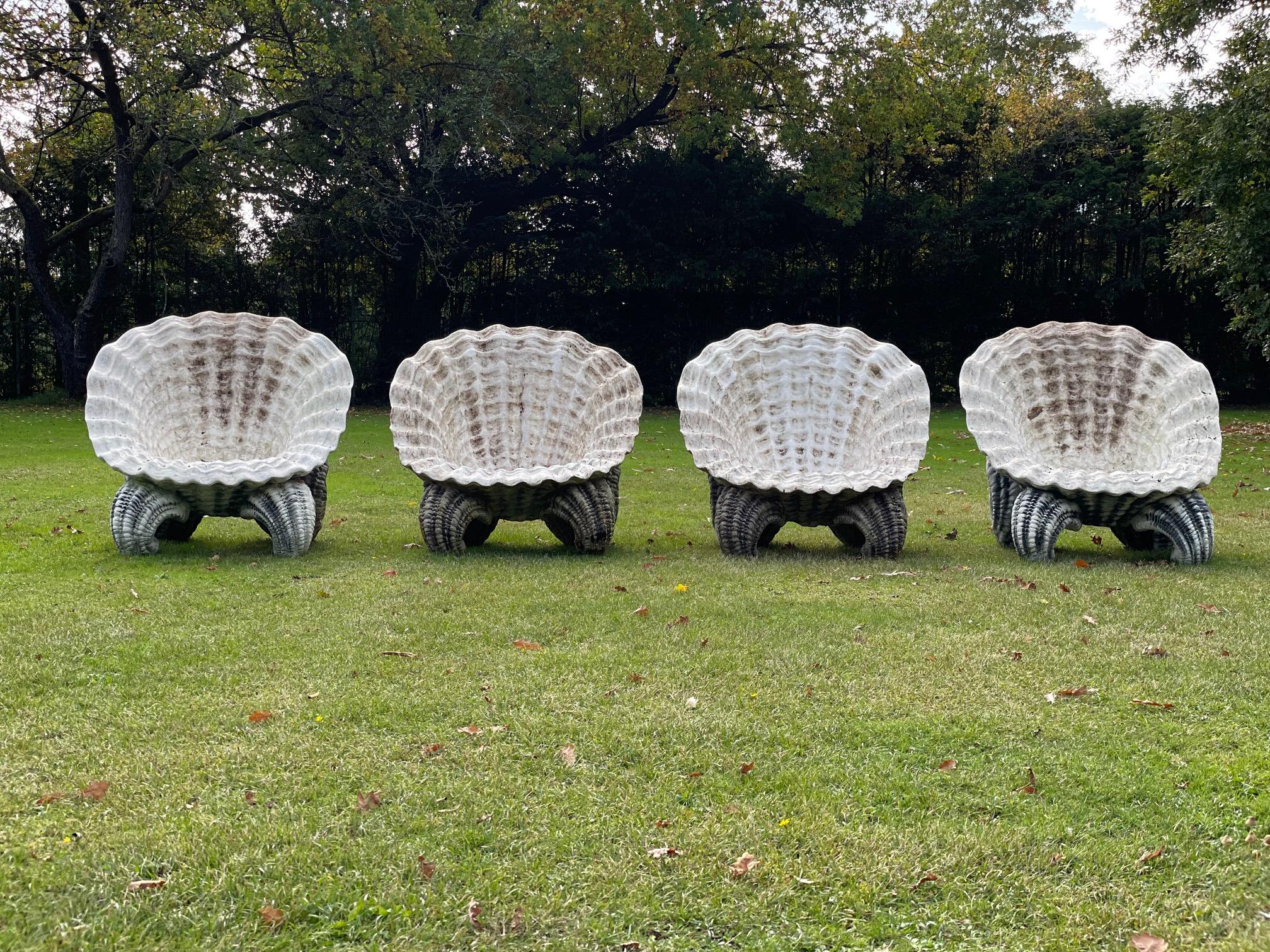 Pair of Shell Grotto Garden Chairs, 20th Century In Good Condition In Bagshot, GB